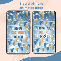 Full animation storyboard showing the flow of birthday wishes and celebratory visual effects.