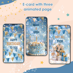 Animation storyboard featuring festive birthday wishes and colorful dynamic graphics