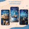 Animated dark blue and gold birthday e-card with elegant gold particles and music.