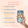 Advantages of non-editable e-cards: professional motion design and instant download.