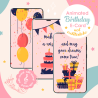 Minimalist animated birthday e-card with clean typography and elegant motion design.