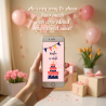 Smartphone mockup displaying the minimalist animated greeting card in a clean interface.