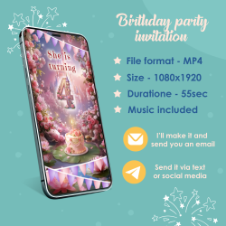 Technical specifications: MP4 video format, 1080x1920 Full HD, optimized for text messages and WhatsApp.