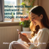 Realistic mockup of Hello video stickers displayed inside a smartphone messenger chat.