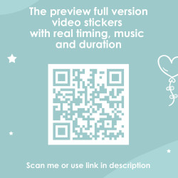 Unique video animated message pack for daily good mood and positive vibes. QR code for preview