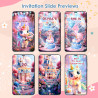 Shows  animation and all pages. Personalized digital invitation for girls turning  2nd, 3rd, 4th, 5th, 6th, 7th birthday