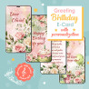 Personalized watercolor roses birthday video ecard for women. Elegant pastel floral greeting.