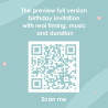 Scan QR code to preview the delicate watercolor roses animation. Watch custom floral video greeting.