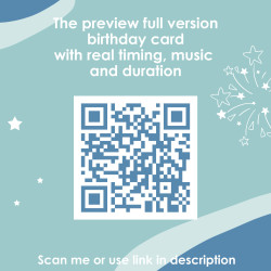 Scan QR code to preview the cute ginger cat animated birthday video. Watch custom 3D cartoon greeting.